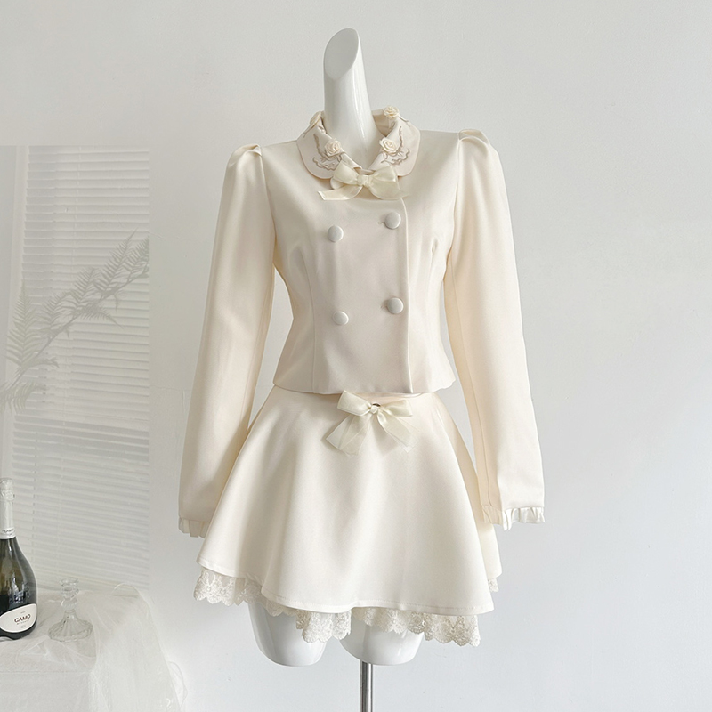 2 Piece Sets Women Handmade Fl - Embroidery Jacket ulasan dan harga