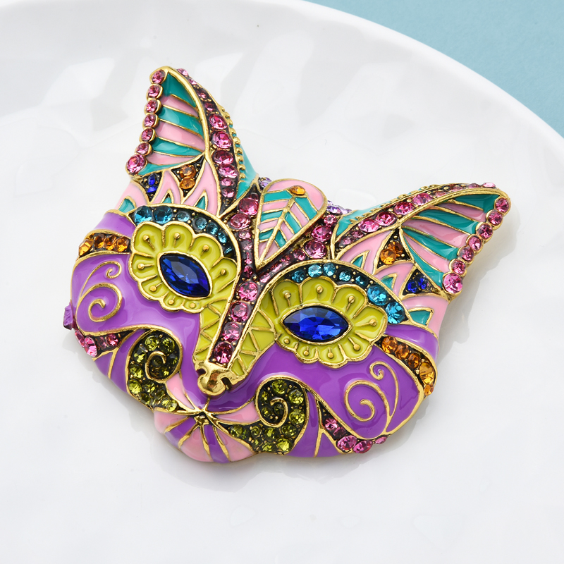 Wuli&baby Enamel Cat Face Fox  - Embroidery Whale ulasan dan harga