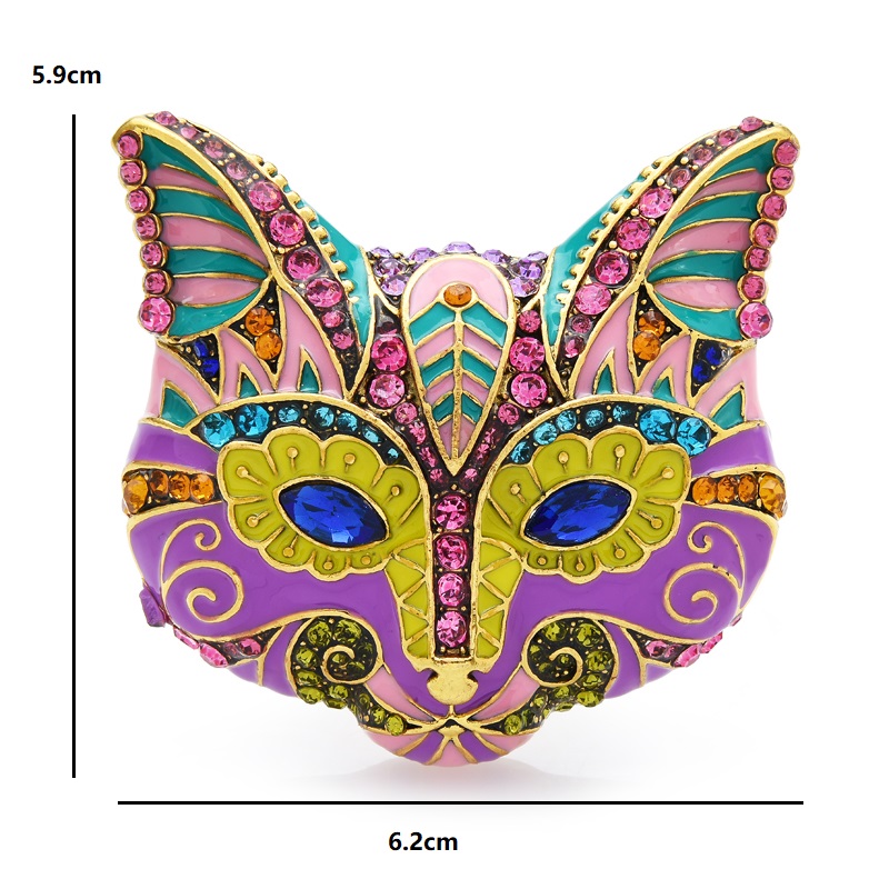 Wuli&baby Enamel Cat Face Fox  - Embroidery Whale ulasan dan harga