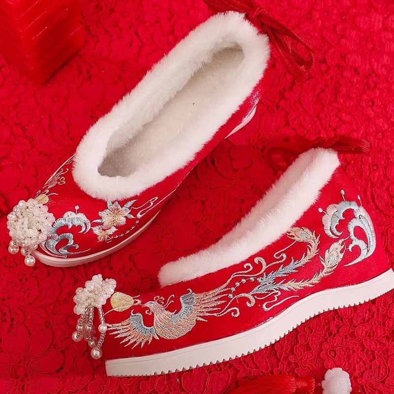 Winter Hanfu Shoes Women Chine - Embroidery Shoes ulasan dan harga