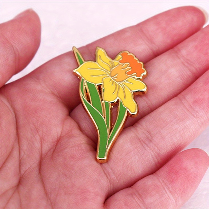 Yellow Daffodil Brooch Herbace - Embroidery Legacy ulasan dan harga