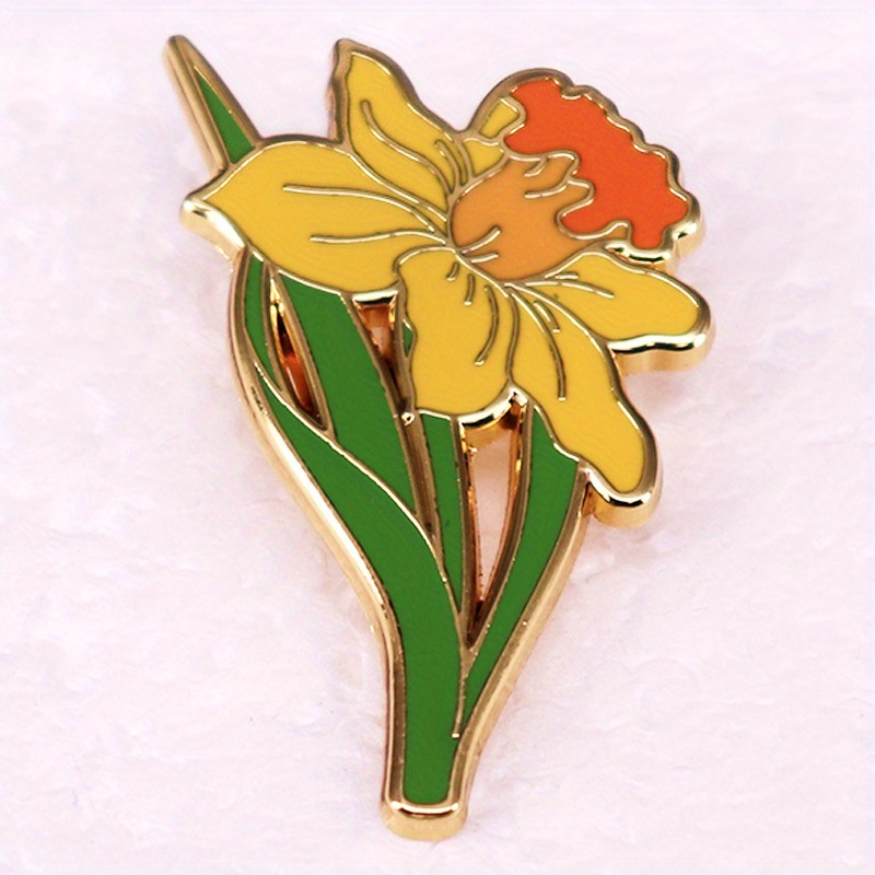 Yellow Daffodil Brooch Herbace - Embroidery Legacy ulasan dan harga