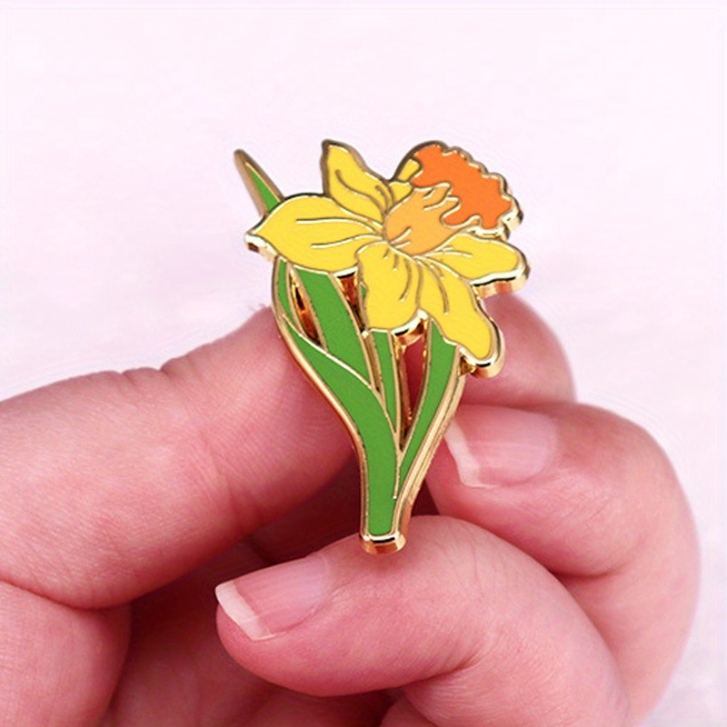 Yellow Daffodil Brooch Herbace - Embroidery Legacy ulasan dan harga