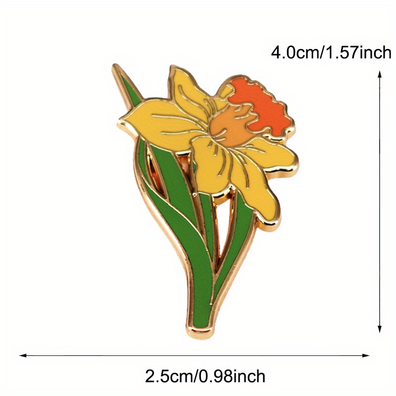 Yellow Daffodil Brooch Herbace - Embroidery Legacy ulasan dan harga