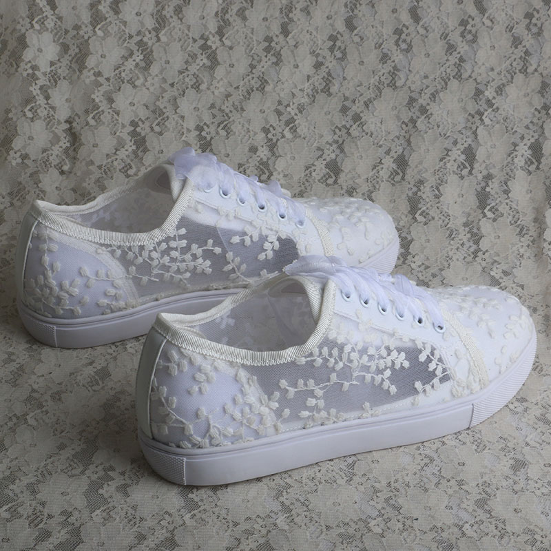Wedopus White Sneakers for Wom - Embroidery Shoes ulasan dan harga