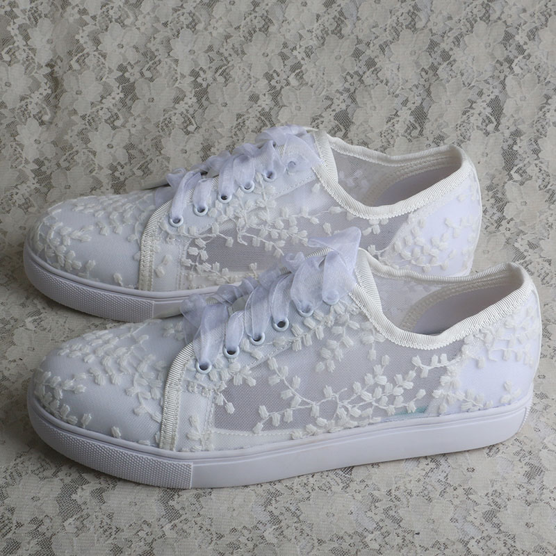 Wedopus White Sneakers for Wom - Embroidery Shoes ulasan dan harga