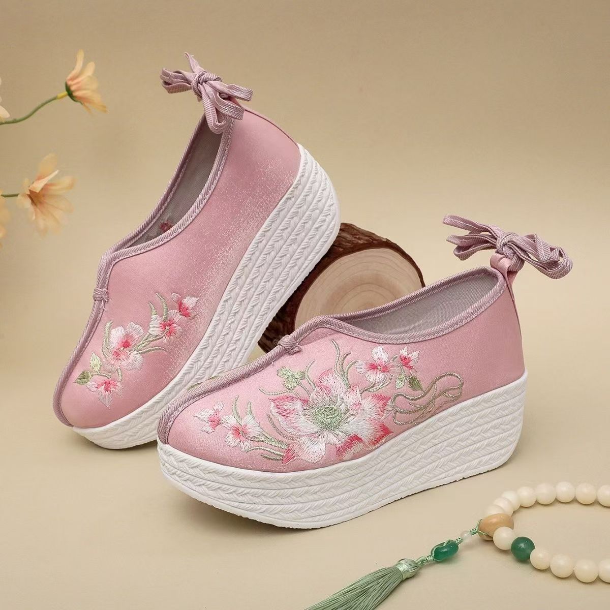 Woman Ethnic Style Wedges Embr - Embroidery Shoes ulasan dan harga