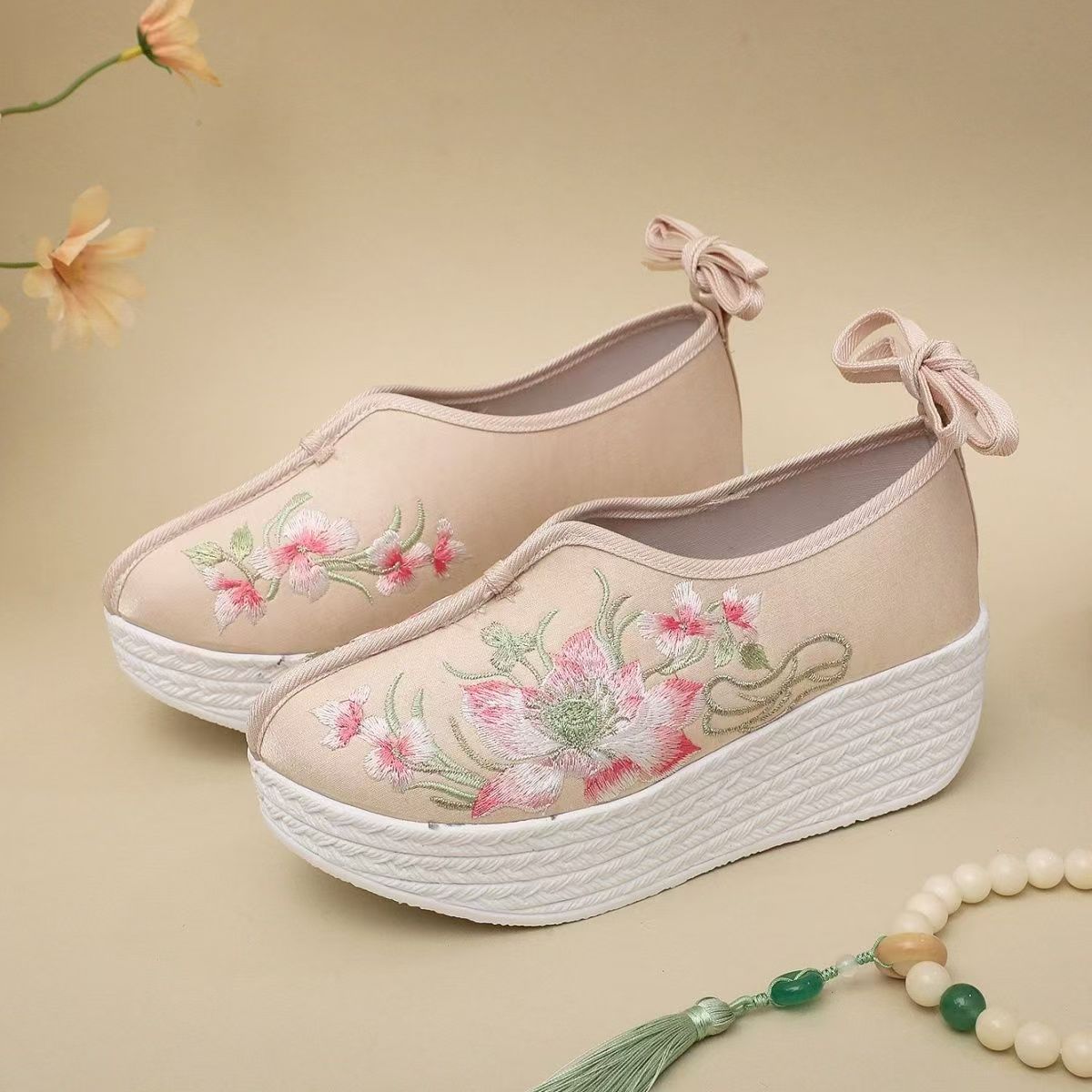 Woman Ethnic Style Wedges Embr - Embroidery Shoes ulasan dan harga