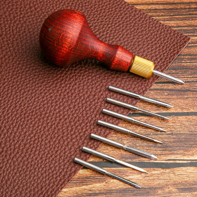 1Set DIY Leather Punch Awl Woo - Punch Needle Handle ulasan dan harga