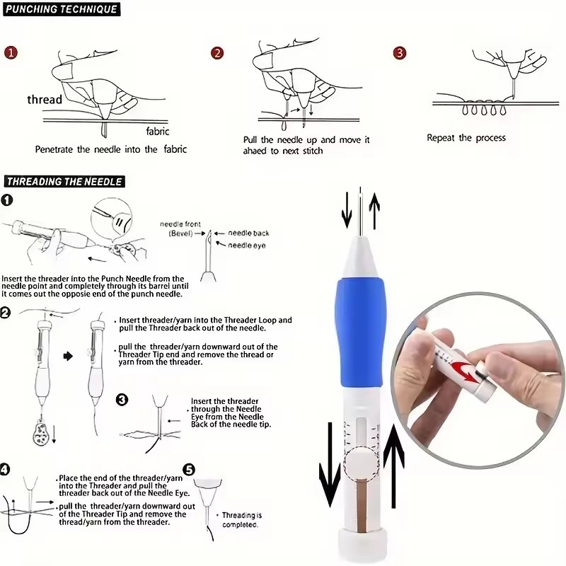 50 Colors Punch Needle Embroid - Punch Needle Handle ulasan dan harga