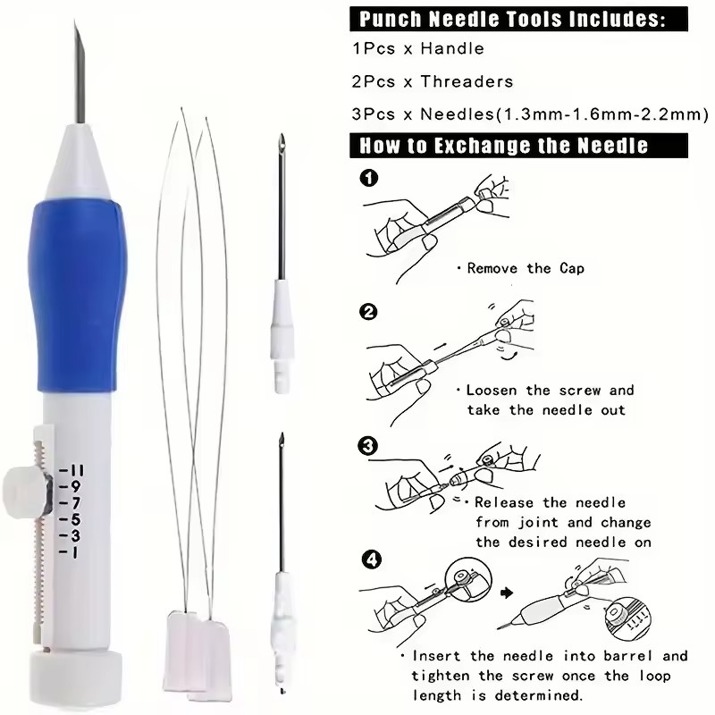 50 Colors Punch Needle Embroid - Punch Needle Handle ulasan dan harga