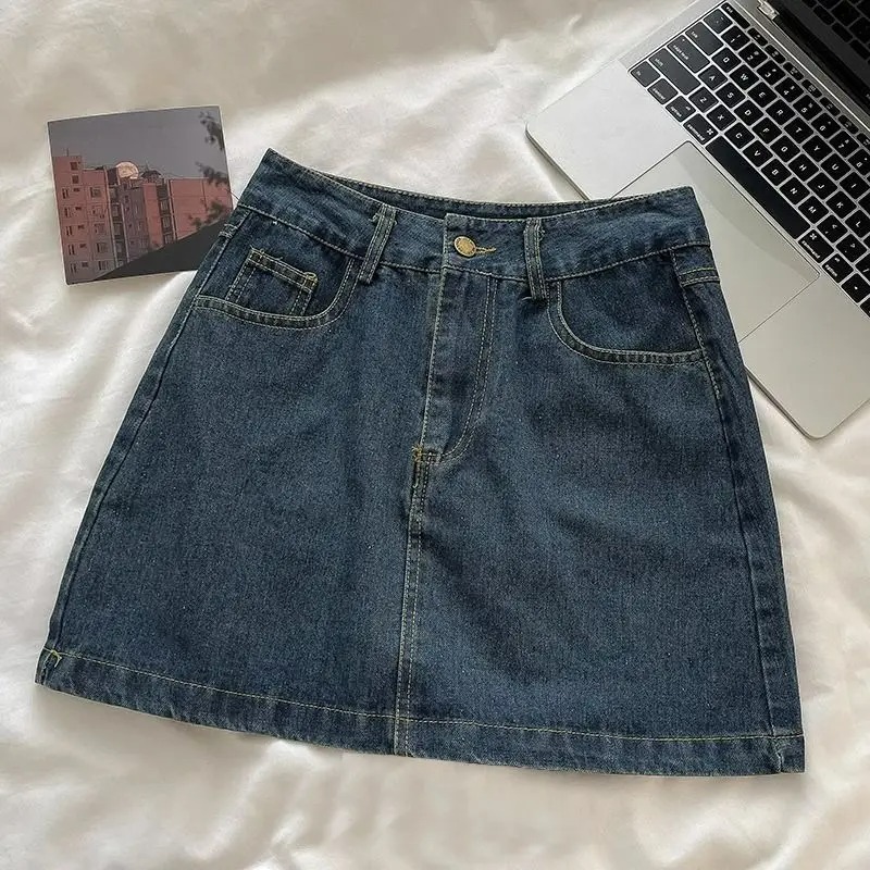Y2K Denim Skirt Set: Vintage J - Embroidery Jacket ulasan dan harga