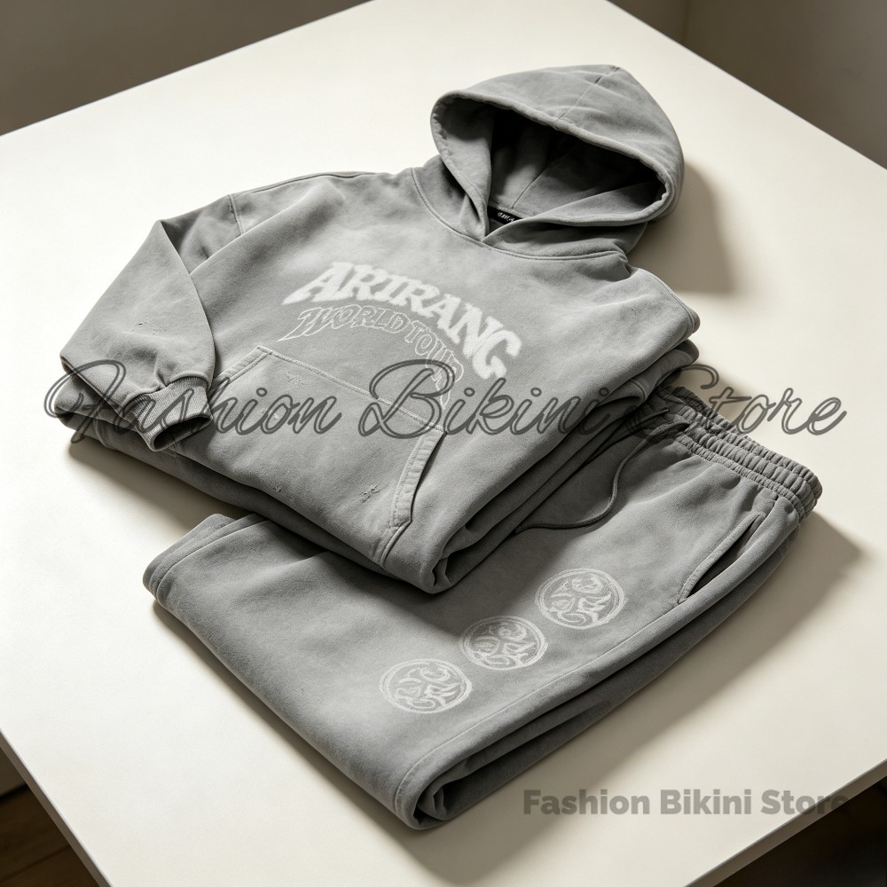 NEW Washed Grey Retro Hoodie 3 - Embroidery Jacket ulasan dan harga