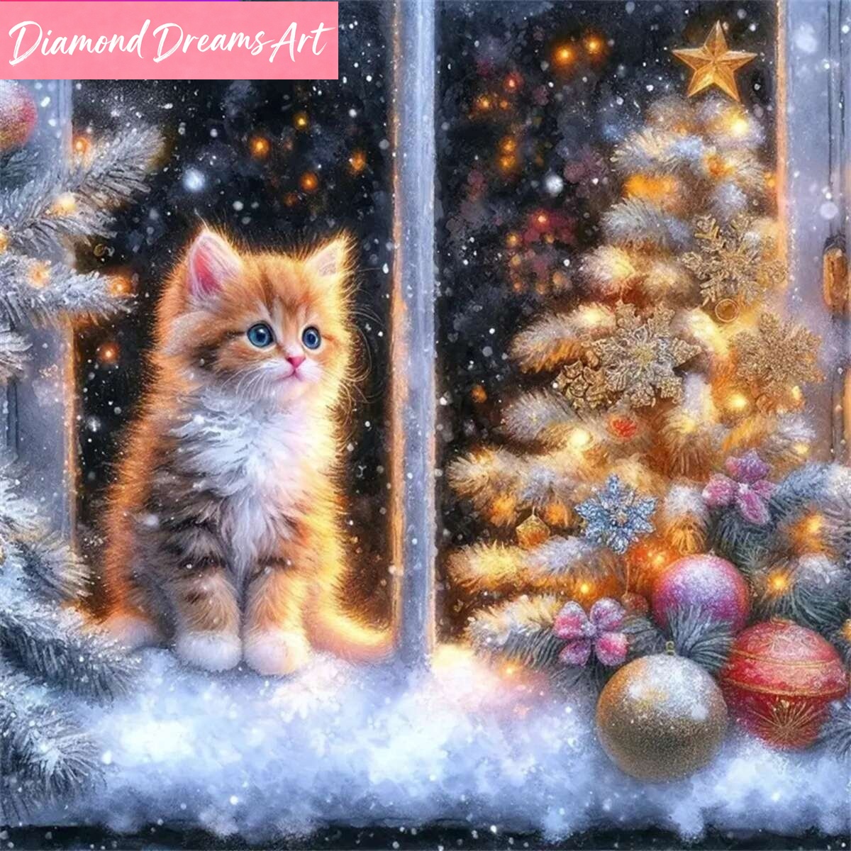 Diamond Painting Cat Animal Fu - Embroidery Cat ulasan dan harga