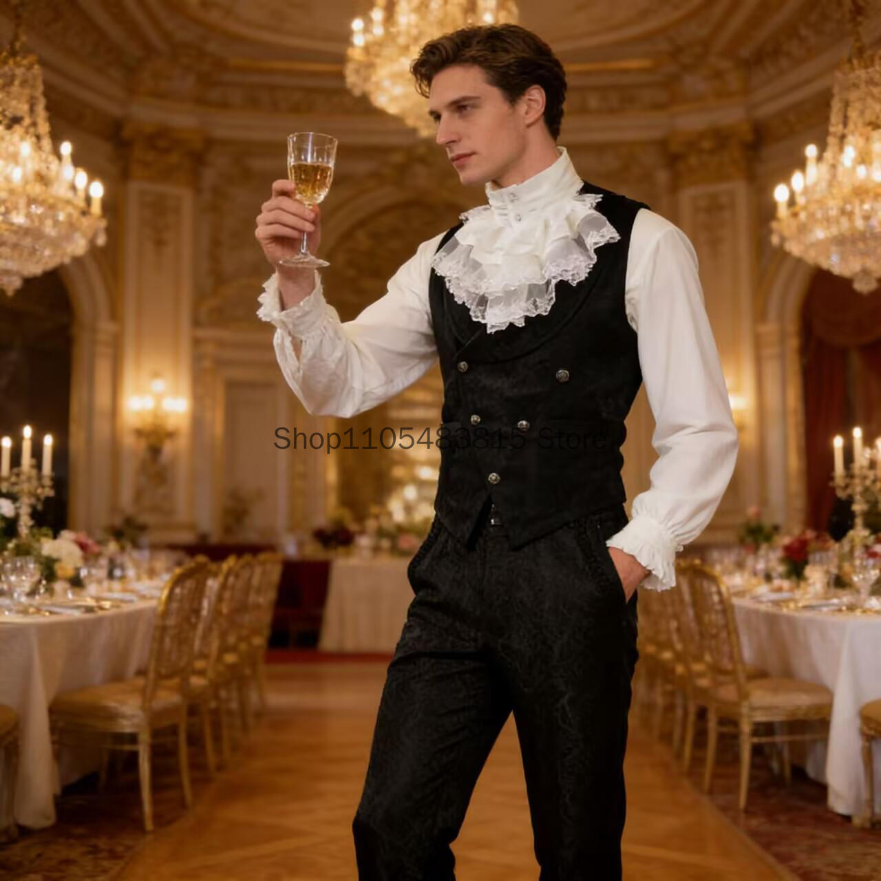 Medieval Men's Noble Vest Embr - Embroidery Jacket ulasan dan harga