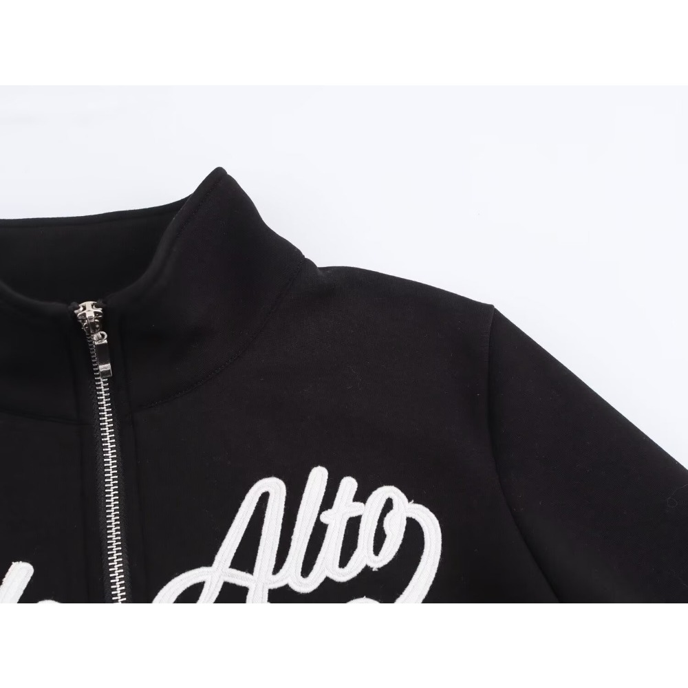 Casual Women's Black Varsity S - Embroidery Jacket ulasan dan harga