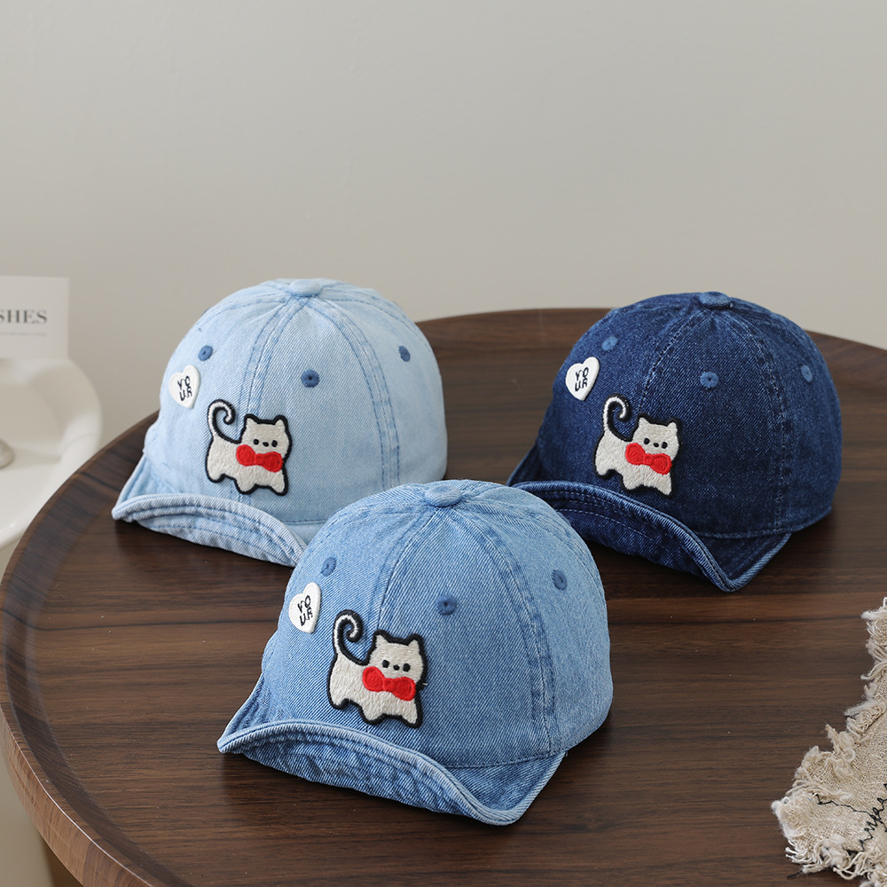 Children's washable denim soft - Embroidery Cat ulasan dan harga
