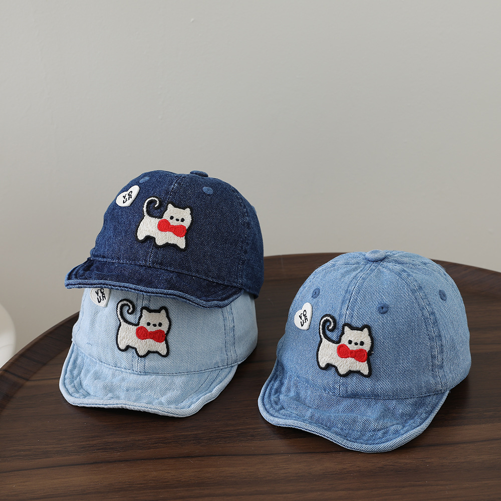 Children's washable denim soft - Embroidery Cat ulasan dan harga