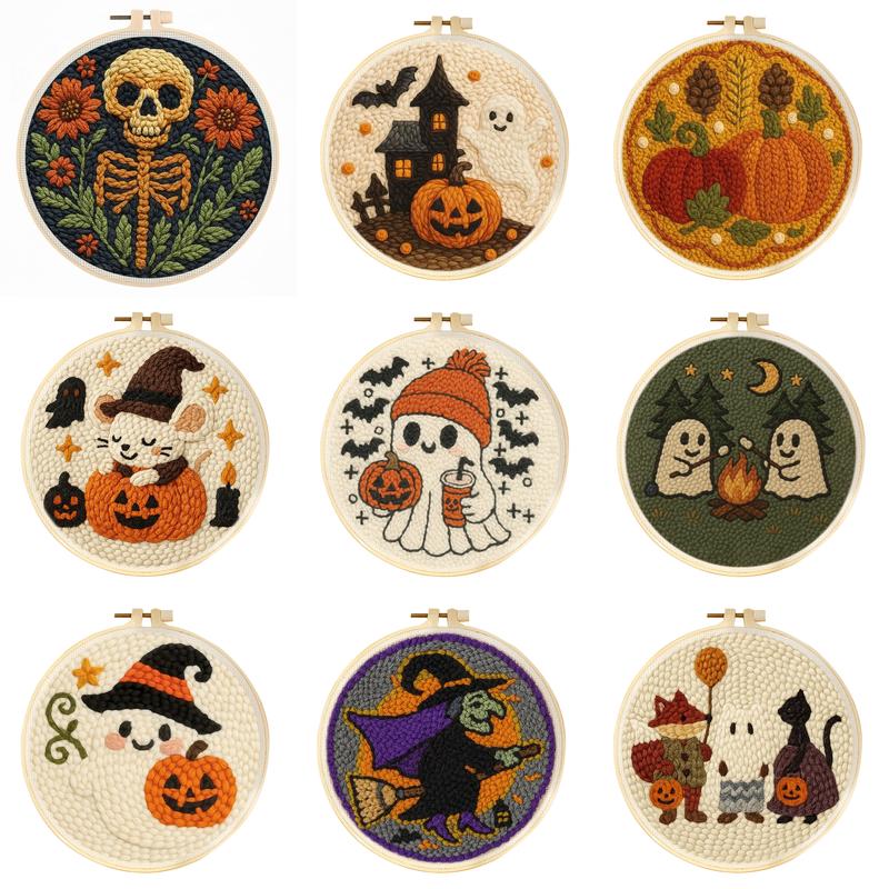 Punch Needle Kit Ghost Pumpkin - Punch Needle Handle ulasan dan harga