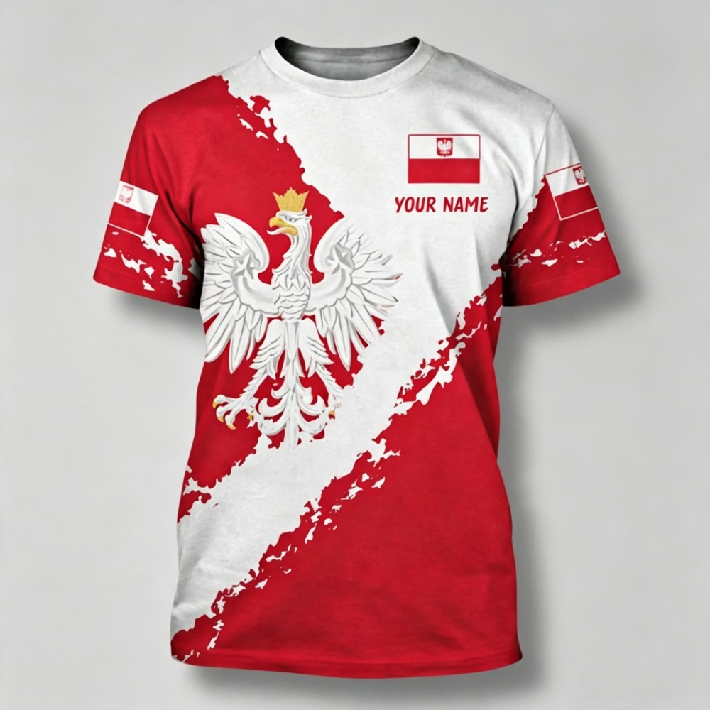 Poland White Eagle 3D Print T  - Embroidery Legacy ulasan dan harga
