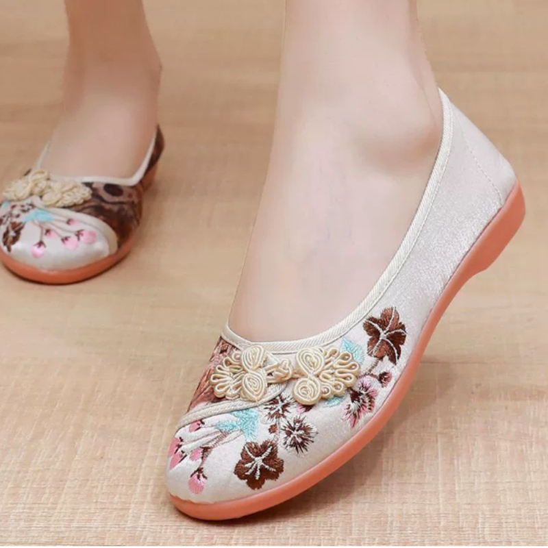 Retro Chinese Style Women Canv - Embroidery Shoes ulasan dan harga
