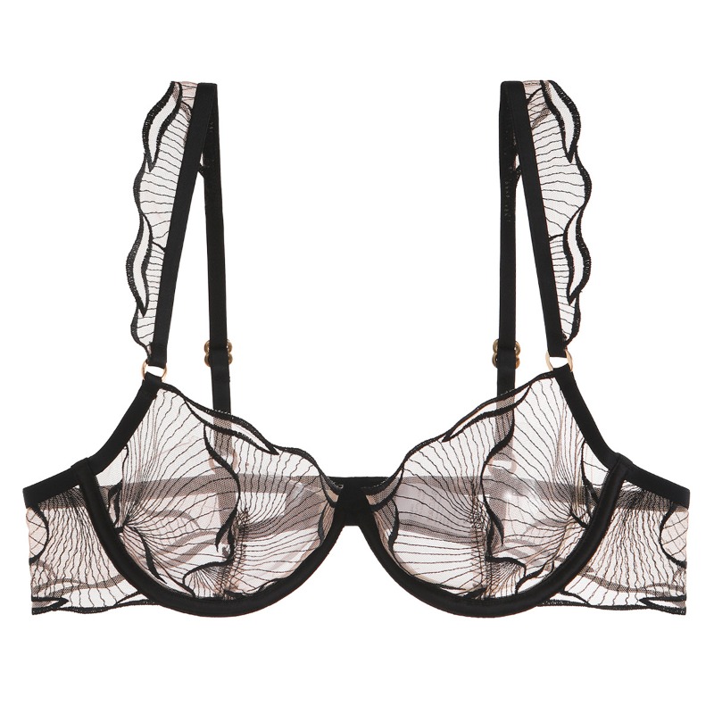 Elegant French Minimizer Bra D - Embroidery Uk ulasan dan harga